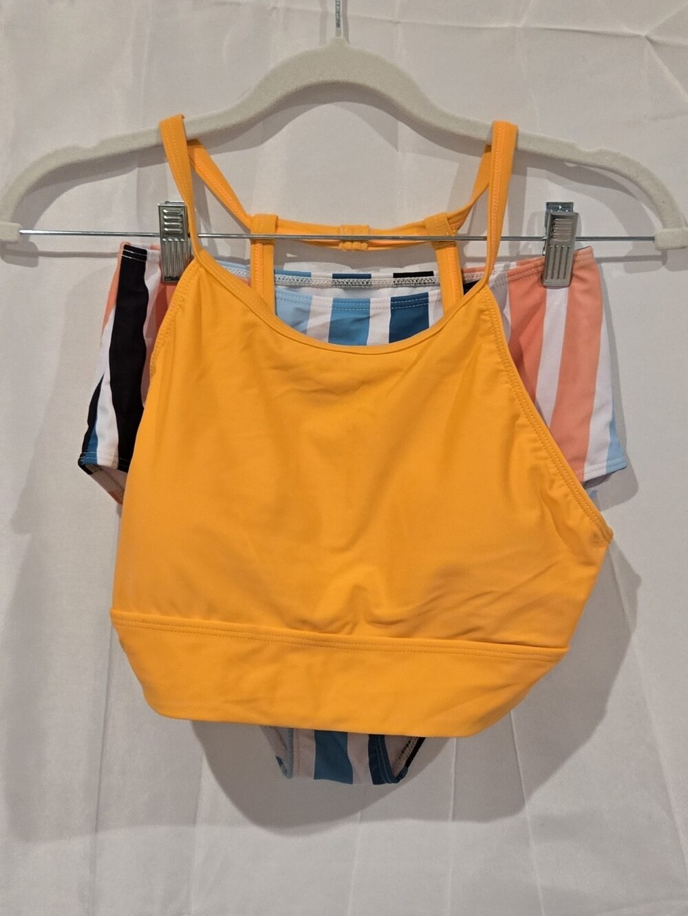 Bright Yellow High Neck Swim Top